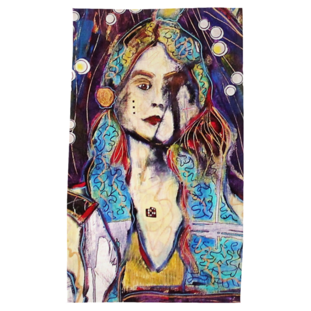 Blue Haired Girl | Tea Towel