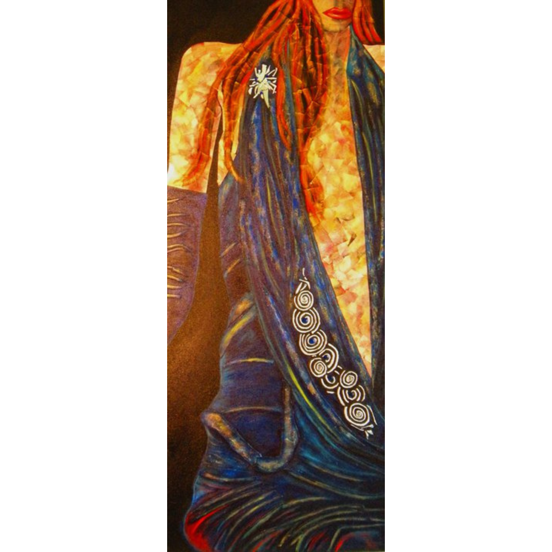 Paper Doll in Blue | 16 x 40