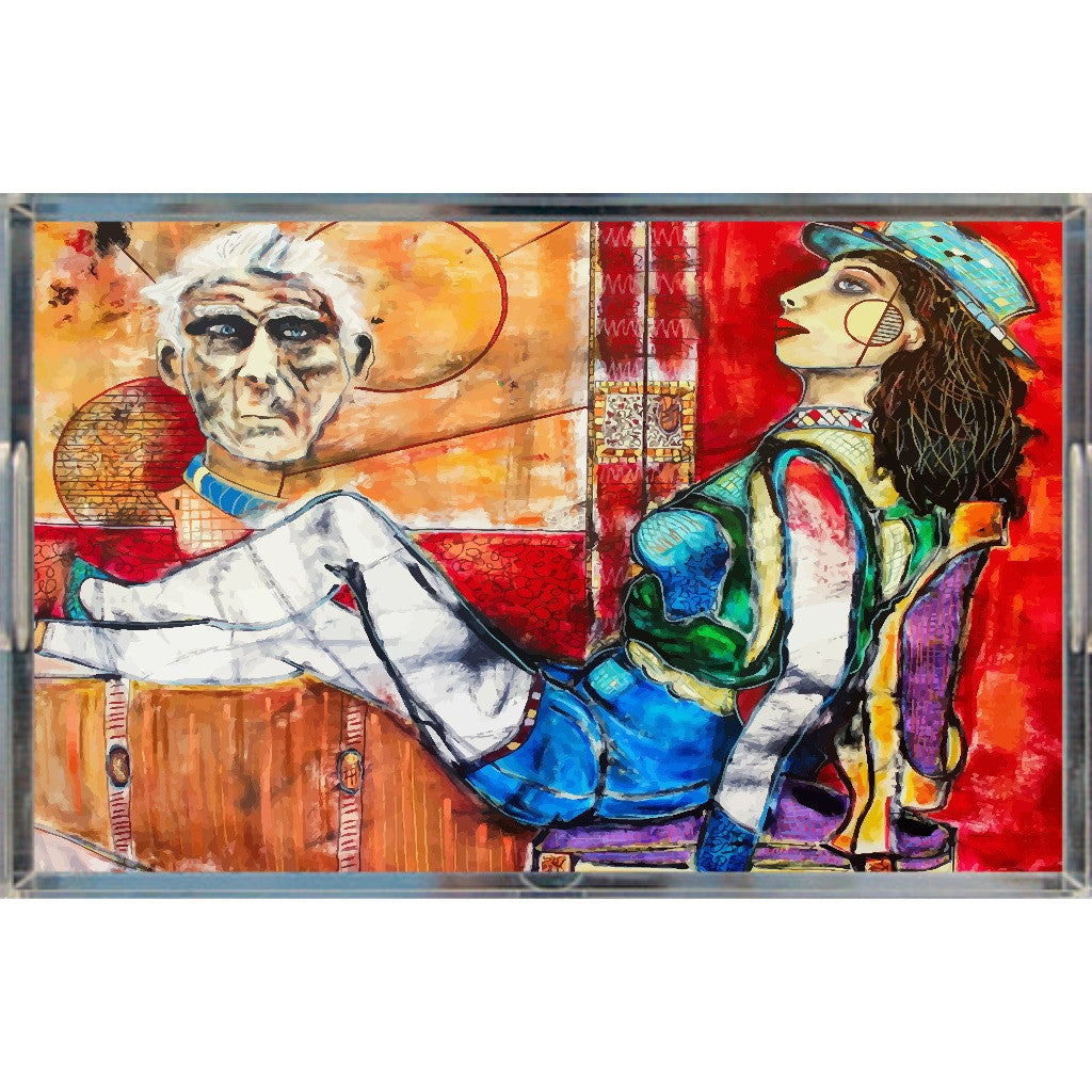 Acrylic tray featuring original art, Take a Look at My Life, by Penelope Przekop.